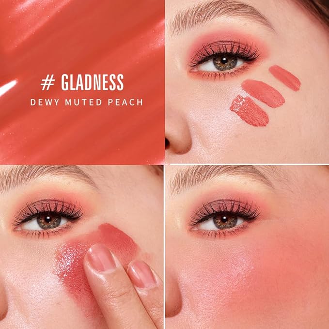 KIMUSE Soft Cream Blush Makeup, Liquid Blush for Cheeks, Weightless, Long-Wearing, Smudge Proof, Natural-Looking, Dewy Finish-Velvo Beauty