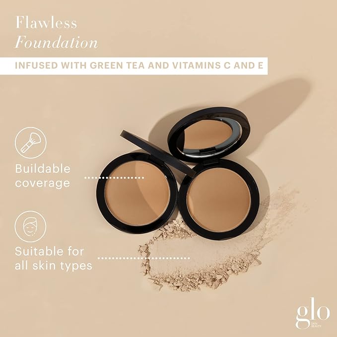 Glo Skin Beauty Pressed Base Powder Foundation Makeup (Chestnut Light) - Flawless Coverage for a Radiant Natural, Second-Skin Finish-Velvo Beauty