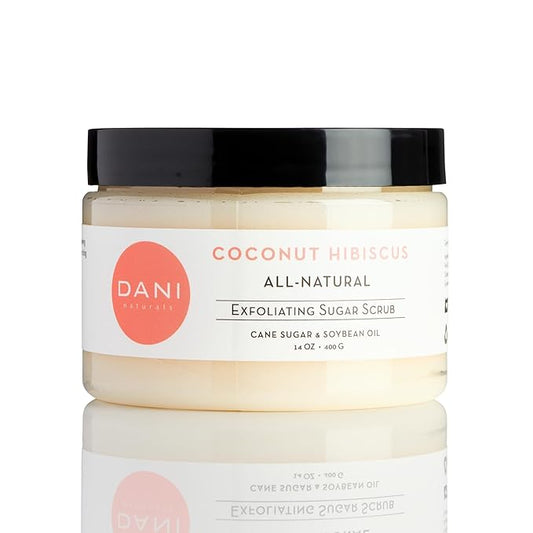 Naturals Exfoliating Sugar Scrub - Coconut Hibiscus, made with organic cane sugar and shea butter, gently exfoliates and deeply hydrates for smooth, radiant skin – 14 oz-Velvo Beauty