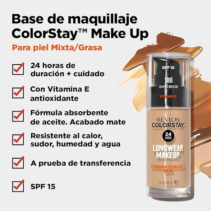 Revlon Colorstay Make Up Combination Oily Skin 350 Rich Tan 30ml-Velvo Beauty