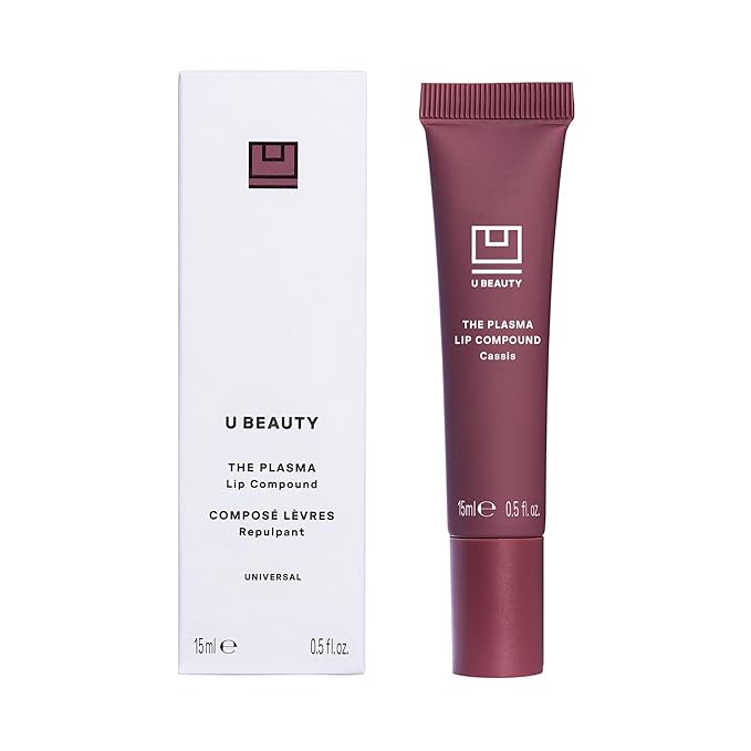 U Beauty The PLASMA Tinted Lip Compound - Anti-Aging & Anti-Wrinkle Lip Gloss, Hyaluronic Acid, Shea Butter & Peptides for Hydration & Plumping,Cassis - 15 mL-Velvo Beauty