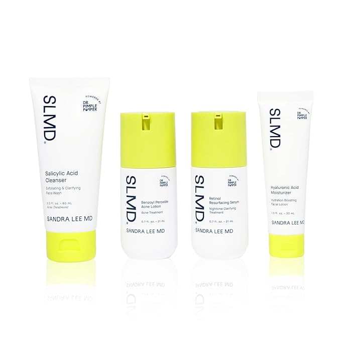 SLMD Skincare by Dr. Pimple Popper - 30-Day Acne System - 4-pc Kit - 3 Steps, 2x per Day Full Routine to Treat and Prevent All Stages of Acne-Velvo Beauty