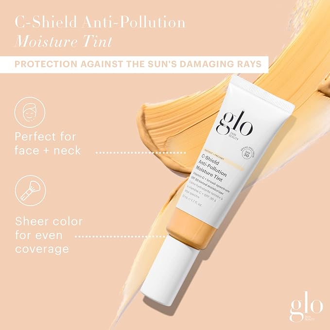 Glo Skin Beauty C-Shield Anti-Pollution Moisture Tint - Tinted Moisturizer With SPF 30 for Face, Broad Spectrum Protection & Vitamin C, 1.7 Oz (3W-Light)-Velvo Beauty