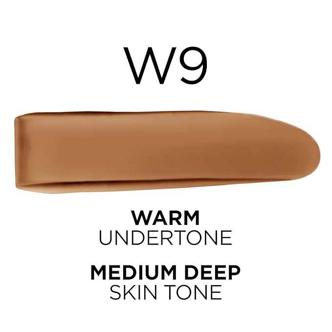 L'Oreal Paris True Match Super-Blendable Foundation, Medium Coverage Liquid Foundation Makeup, W9, Medium Deep, 1 Fl Oz-Velvo Beauty