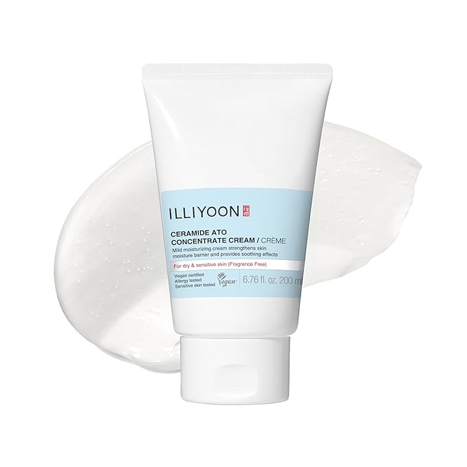 Illiyoon Ceramide Ato Concentrate Cream | Moisturizer for Dry & Sensitive Skin, 100hr Lasting Hydration, For Face & Body, Gentle for Infants, Moisture Barrier Repair, Vegan Certified, 6.76 fl.oz.-Velvo Beauty
