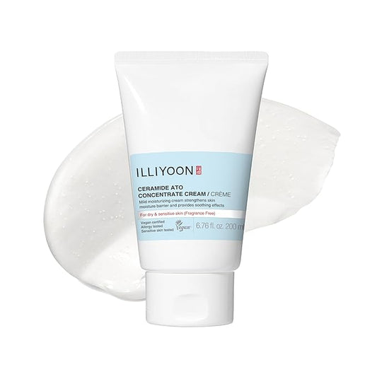 Illiyoon Ceramide Ato Concentrate Cream | Moisturizer for Dry & Sensitive Skin, 100hr Lasting Hydration, For Face & Body, Gentle for Infants, Moisture Barrier Repair, Vegan Certified, 6.76 fl.oz.-Velvo Beauty