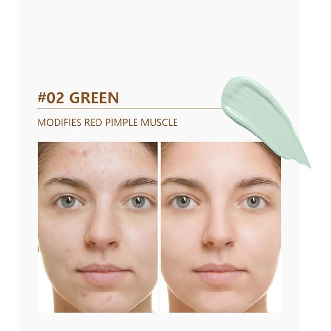 MAEPEOR Moisturizing Face Primer 4 Colors Long Lasting Matte Face Primer For Neutralizing Uneven Skin Tones & Brightening Complexion (02 Green)-Velvo Beauty