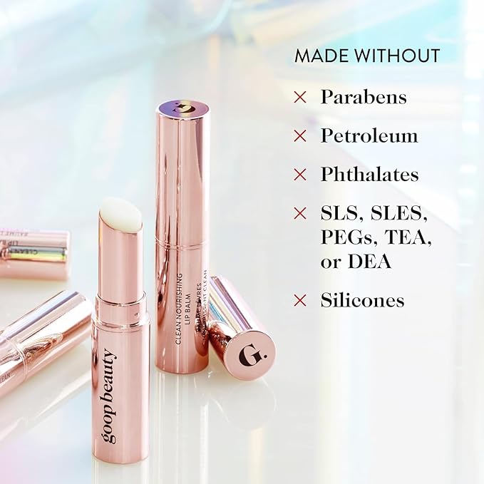 goop Beauty Lip Balm Pack of 2 | Moisturizing Lip Balm for Chapped, Cracked, & Dry Lips | Coconut Oil & Shea Butter | 0.16 oz Each-Velvo Beauty