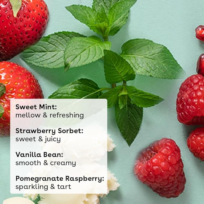 eos 100% Natural & Organic Lip Balm Sticks- Strawberry Sorbet, Vanilla Bean, Sweet Mint & Pomegranate Raspberry, Lip Care Products, 0.14 oz, 4-Pack-Velvo Beauty