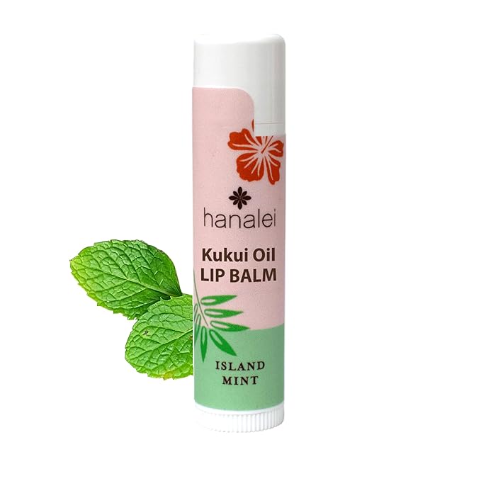 Hanalei Mint Lip Balm and Moisturizer - Natural Kukui Oil, Beeswax Lip Moisturizer - Hydrates, Soothes Dry, Chapped Lips - Made in USA - Island Mint Flavor-Velvo Beauty