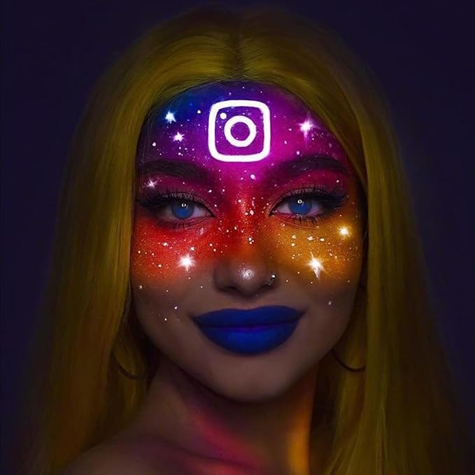 Go Ho Neon Orange Body Paint Washable(2.37oz,70ml),under UV Blacklight Neon Face Paint,Water Based Neon Fluorescent Orange Face Paint for Adults Children SFX Cosplay Costumes Halloween Makeup-Velvo Beauty