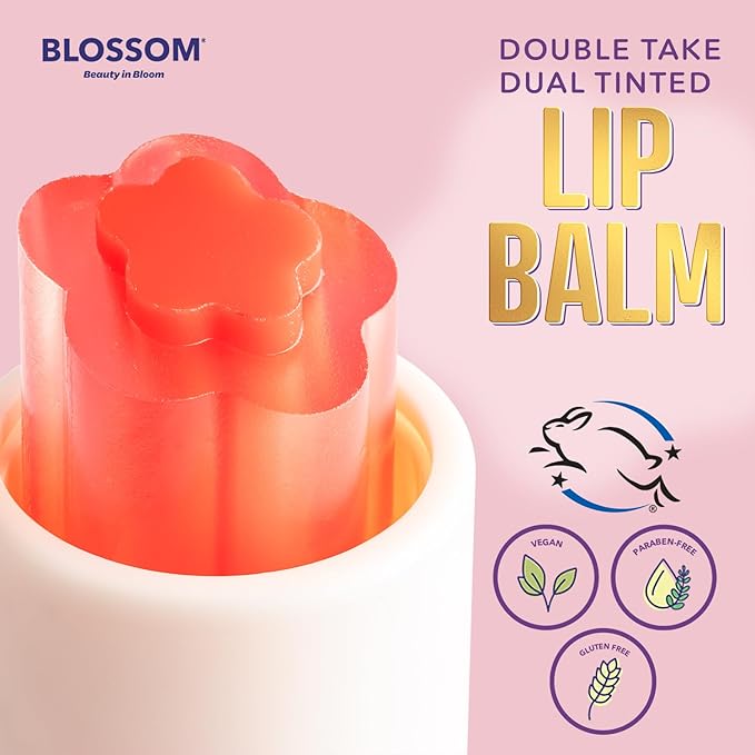 Blossom Double Take Flower Shaped Dual Tinted Moisturizing Lip Balm with Shea Butter, 0.13oz/3.6g, Cherry Red-Velvo Beauty