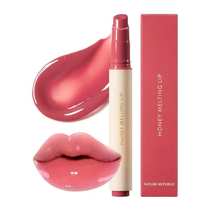 Nature Republic HONEY MELTING LIP (03 BERRY) SOFT LIP STICK, Hydrating Gloss, Moisturizing balms, Sheer tint, Shine & Glowy Finish, korean make up-Velvo Beauty
