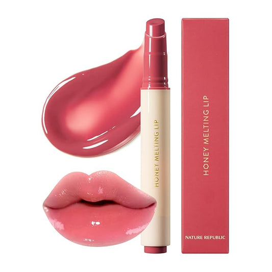Nature Republic HONEY MELTING LIP (03 BERRY) SOFT LIP STICK, Hydrating Gloss, Moisturizing balms, Sheer tint, Shine & Glowy Finish, korean make up-Velvo Beauty