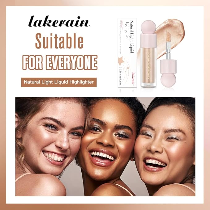 Liquid Highlighter - Luminous Finish Light Liquid Luminizer Makeup Enhanced with Pearl Particles & Botanical Blend, Weightless Dewy Glow for Radiant Skin, Vegan, Cruelty-Free (#03 Rose gold)-Velvo Beauty