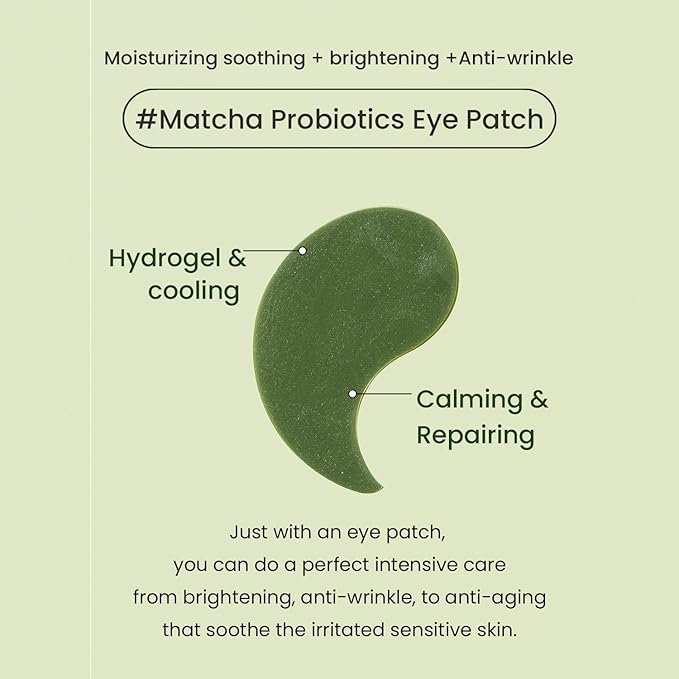 HEIMISH Matcha Biome Hydrogel Eye Patch (60ea) | Eye Patch for Swollen Eyes and Wrinkles | Matcha, flawless skin, Calming, for Swollen Eyes, Antioxidant, Soothing, Vitamins, Kbeauty-Velvo Beauty