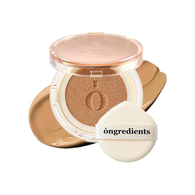 Skin Barrier Glow Cover Cushion, All-day Coverage, Glow Finish, Lightweight, Skincare-Like Texture, Non-cakey Makeup, Korean Cushion Foundation (#34W Sunset, 0.15 oz)-Velvo Beauty