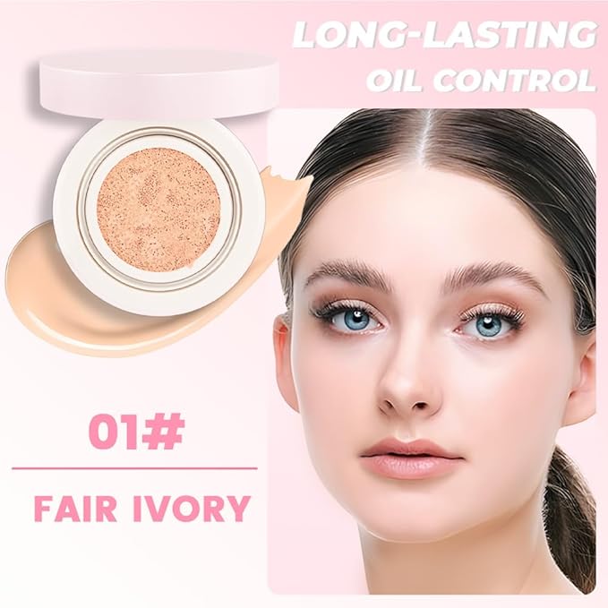 Nuder Cushion Foundation,Fair Ivory for Light & Medium With Neutral Skin Tone,Long-Lasting,Lightweight,Flawless Coverage,Dewy Finish,Concealing Redness,Blemishes and Under-eye Bags for All Skin Types-Velvo Beauty