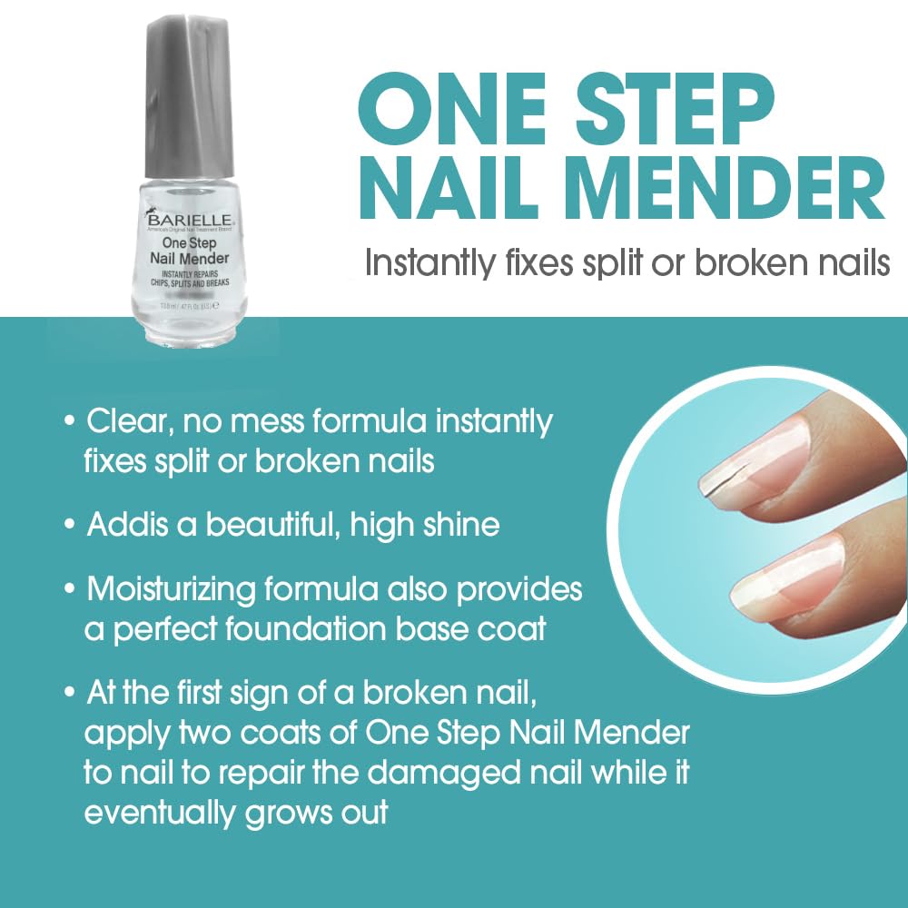 Barielle One Step Nail Mender .47 oz. - Repairs Split, Chipped and Damaged Nails Clear-Velvo Beauty
