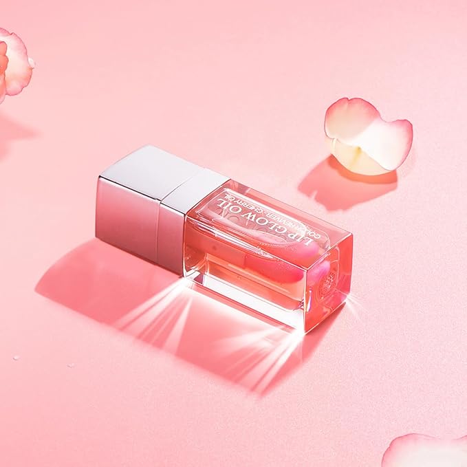 Hydrating Lip Glow Oil Moisturizing Plumping Lip Tint Lip Gloss Transparent Lip Balm Long Lasting Nourishing Repairing Lightening Lip Lines (001# PINK)-Velvo Beauty