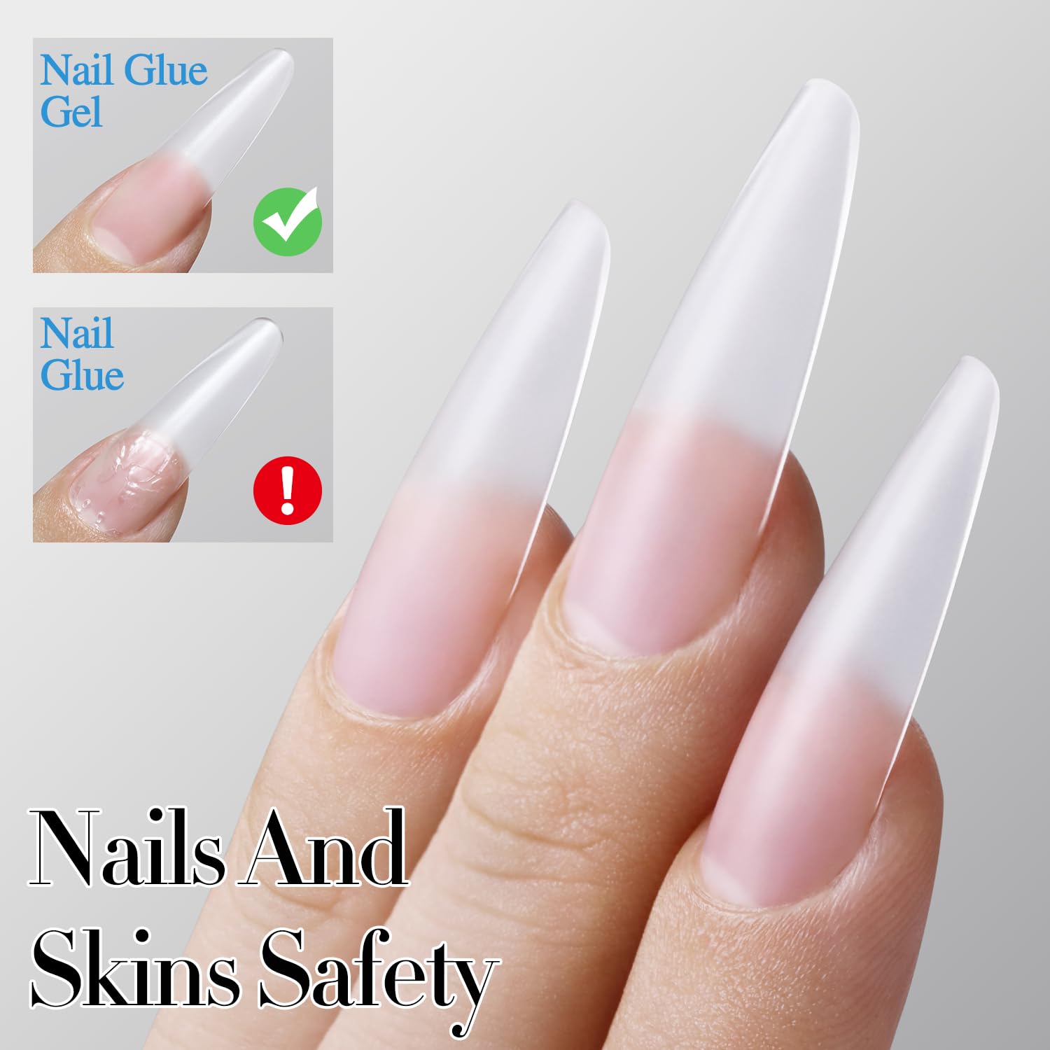 Double Rhythm 2PCS 0.5Oz Nail Glue Gel for False Acrylic Nail Tips and Press on Nails Gel Glue Nail Lamp Needed-Velvo Beauty