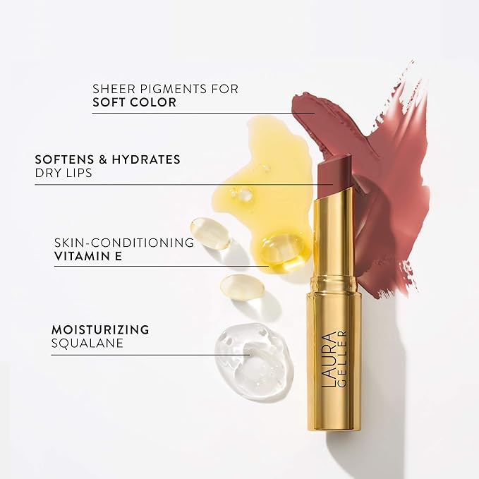 LAURA GELLER NEW YORK Jelly Balm Moisturizing Tinted Lip Balm - Figger Than Life - Hydrating Vitamin E - Semi-Shine Finish-Velvo Beauty