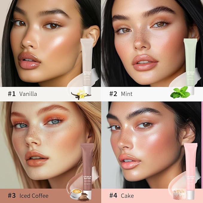 Summer Butter Lip Balm, Moisturizing Hydrating Natural Lip Care, Rich in Nutrients for Soft Smooth Lips (Iced Coffee)-Velvo Beauty