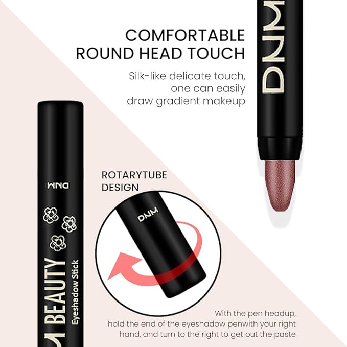 evpct 8Pcs Cream Eye Shadow Brightener Sticks Set for Eyes, Silver Sand Gold Orchid Rose Mocha Deep Mauve Midnight Royal Blue Stone Shimmer Matte Pencil Eye shadow Crayon Stick Palette Makeup Set07-Velvo Beauty
