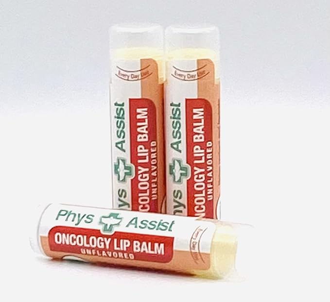 PhysAssist Oncology Lip Balm USDA Organic Unflavored Moisturize, Hydrate & Protect Dry parched lips during Chemo or Radio USDA Organic. 3 Pack-Velvo Beauty