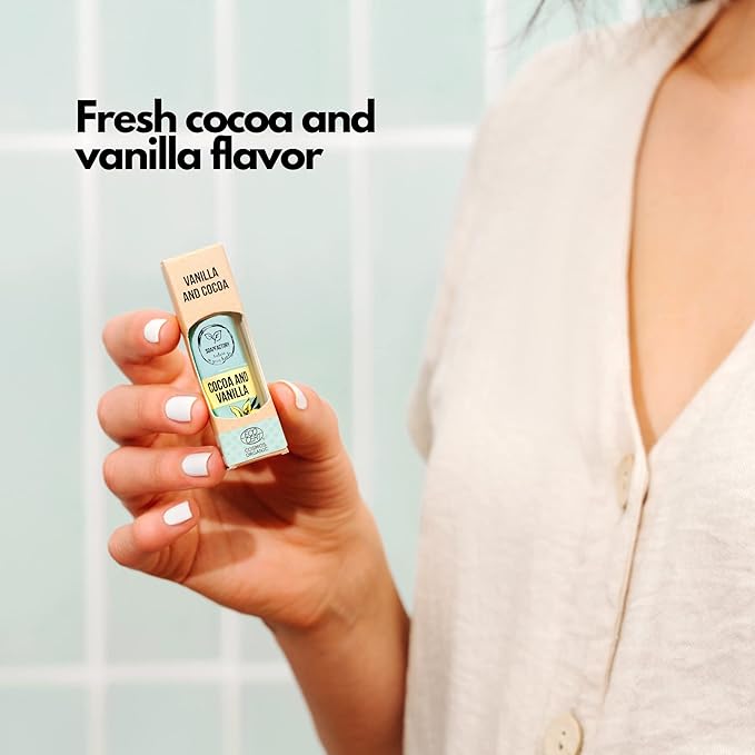 SoapFactory Natural Vanilla Lip Balm for Dry cracked Lips, Vegan, Organic Certified, Lip Care with Carnauba Wax for Women and Men, 0.17 ounce (Pack of 5)-Velvo Beauty