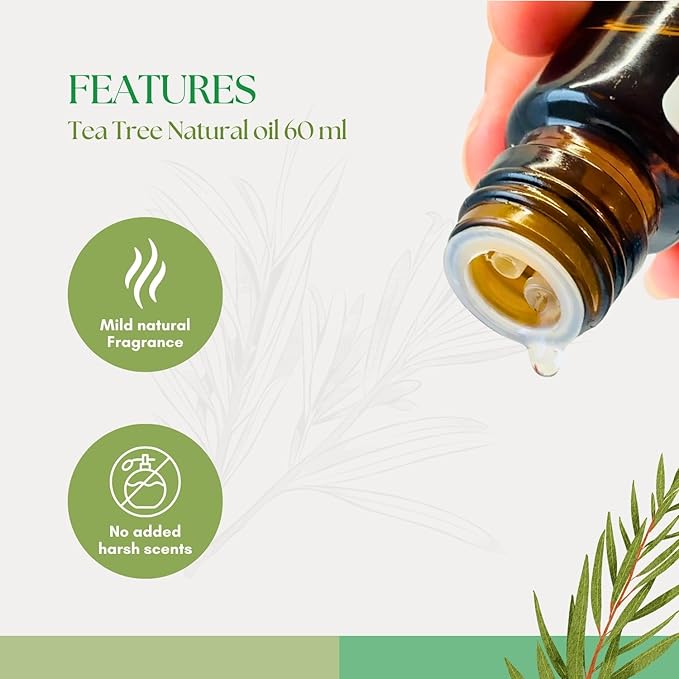 Roots & Above Tea Tree Essential Oil 2.02 Oz/60ml Pure Natural Oils for Skin, Face, Hair, Diffusers, Massage, Soap & Candle Making Scent-Velvo Beauty