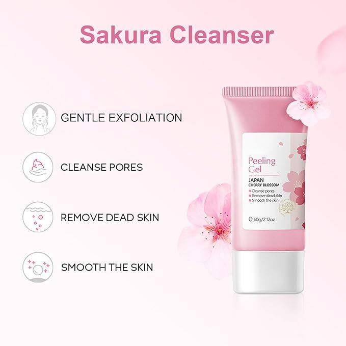 Sakura Skin Care Set, Face Care Sets for Women, 5Pcs Face Moisturizer Set Include Sakura Cream, Sakura Cleanser, Sakura Serum, Sakura Eye Cream, Sakura Mud Mask, Skin Care Gift Set for Teen Girls-Velvo Beauty