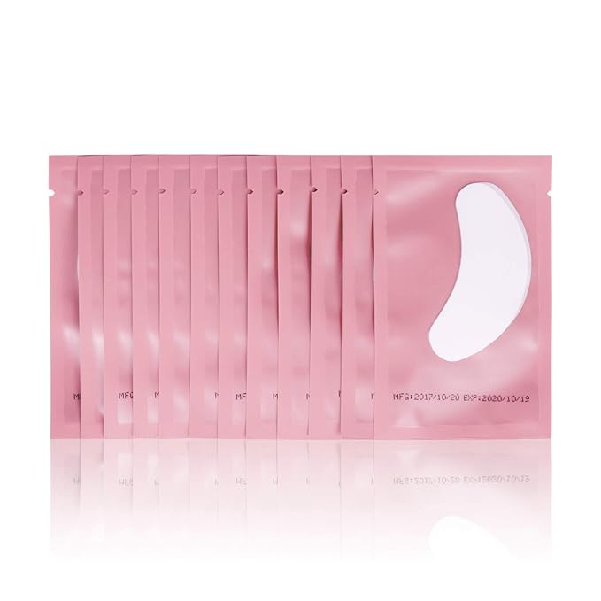 100 Pairs Set Under Eye Pads, Comfy and Cool Under Eye Patches Gel Pad for Eyelash Extensions Eye Mask Beauty Tool (Pink)-Velvo Beauty