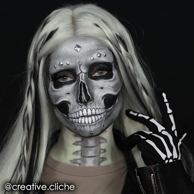 Mehron Makeup Paradise Makeup AQ Refill Size | Stage & Screen, Face & Body Painting, Cosplay, Halloween | Water Activated Face Paint, Body Paint, Cosplay Makeup .25 oz (7 ml) (Metallic Silver)-Velvo Beauty