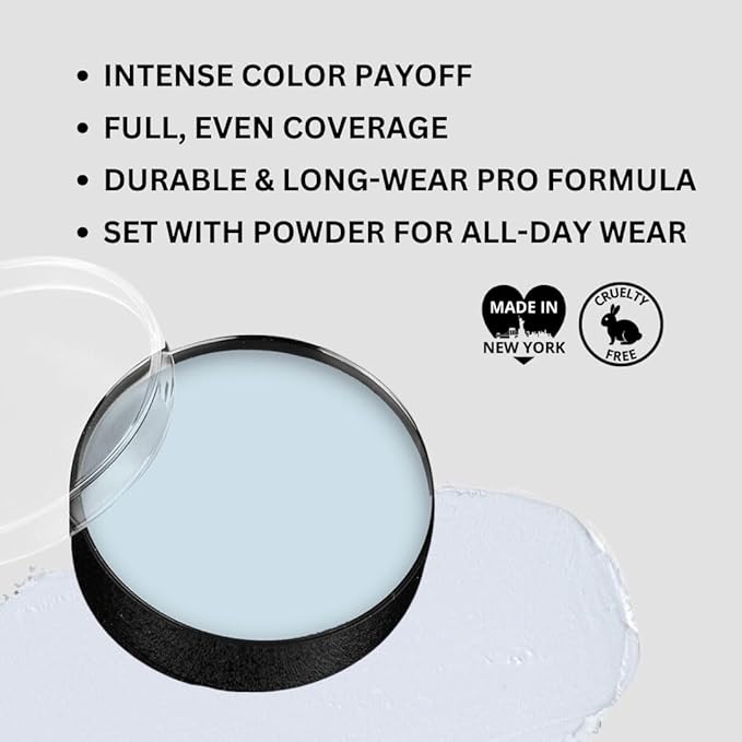 Mehron Makeup Color Cups | Stage, Foundation, Face Paint, Body Paint, Halloween | Face Paint Makeup | Greasepaint .5 oz (14 g) (Moonlight White)-Velvo Beauty