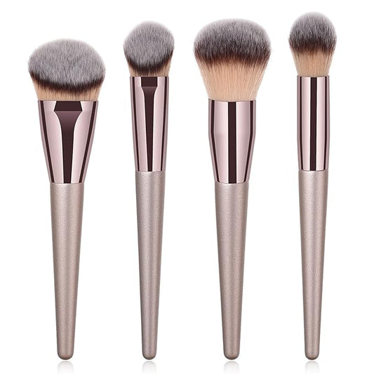 4pcs Professional Makeup Brush Set, Premium Synthetic Liquid Foundation Brush Blending Powder Tapered Kabuki Makeup Brushes Cosmetics Applicator-Velvo Beauty
