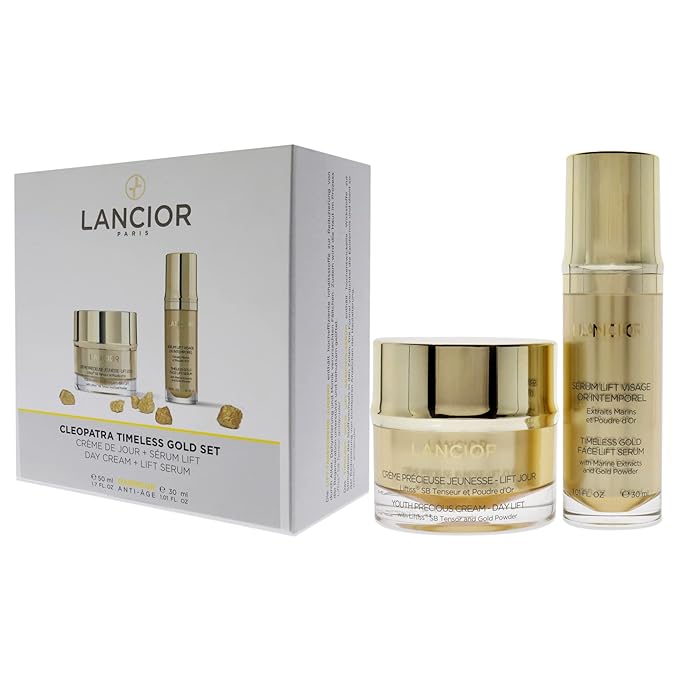 Timeless Gold Cleopatra Set 1.7oz Youth Precious Cream - Day Lift, 1oz Timeless Gold Face Lift Serum Unisex 2 Pc-Velvo Beauty