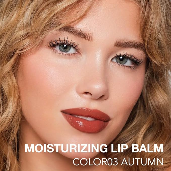 1Pcs Tinted Lip Balm Moisturizing Lipstick – Warm Orange Brown Sheer Hydrating Lip Color for Dry Lips – Nourishing Lip Balm for All Women with a Subtle Natural Scent (S03 Autumn)-Velvo Beauty