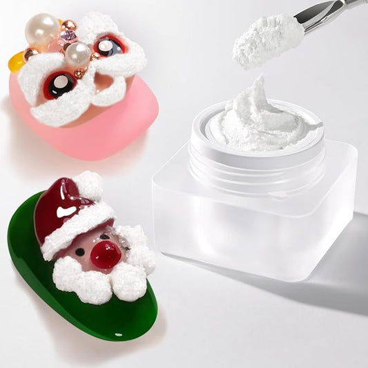 Double Rhythm 3D Nail Gel Solid Sculpting Gel for Nail Art Non-Sticky Hard Gel for Building Carving Molding Nail Extension Soak Off UV/LED Salon Home DIY 0.5 Oz (Gypsum White)-Velvo Beauty