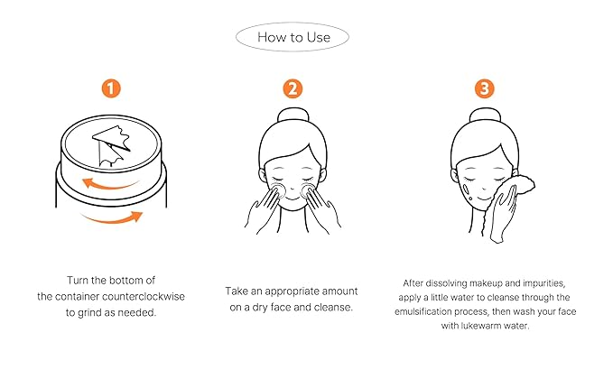 Grinder Cleansing Balm Korean Makeup Remover Hydrating Facial Wash for All Skin Types Sorbet texture 1.76 Ounce (Pack of 1)-Velvo Beauty