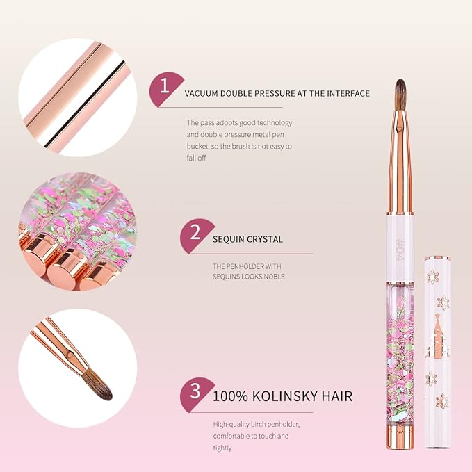 Acrylic Nail Brush Size 4,KEMEISI 100% Pure Kolinsky Nail Art Brushes Sturdy Handle Oval Shaped Acrylic Powder Nail Design Tools for Professional Manicure DIY Home Salon (White)-Velvo Beauty