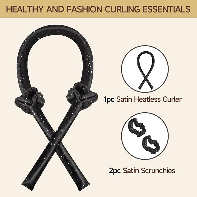 Satin Heatless Curling Set - Hair Rollers for Curls Heatless Hair Curlers & Hot Rollers Hair Curlers to Sleep in Curling Rod Headband Curler (Dreamy Starry Sky)-Velvo Beauty