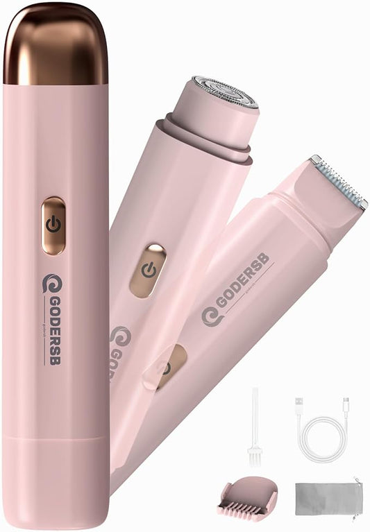 Bikini Trimmer for Women, Waterproof Electric Bikini Shaver Cordless Recharge Razors for Women for Leg Bikini Area Face Armpit & Body Trimming, Ideal Gifts for Ladies - Pink-Velvo Beauty