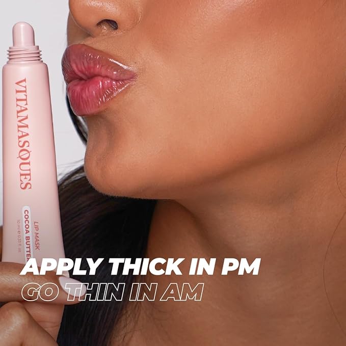 Vitamasques Lip Mask - Hydrating Cocoa Butter Lip Balm Moisturizer with Vitamins & Natural Oil Hydrates, Nourishes & Plumps Lips Area - Korean Skin Care Lip Care Products (Pack of 3)-Velvo Beauty