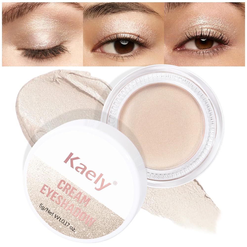 Kaely Single Cream Eyeshadow Pot, Creme Brulee Shimmer Eye Shadow for Older Women High Pigmented Waterproof, Natural Eyeshadow Palette Makeup Brightener, sombras en crema para ojos, Blendable, 705-Velvo Beauty