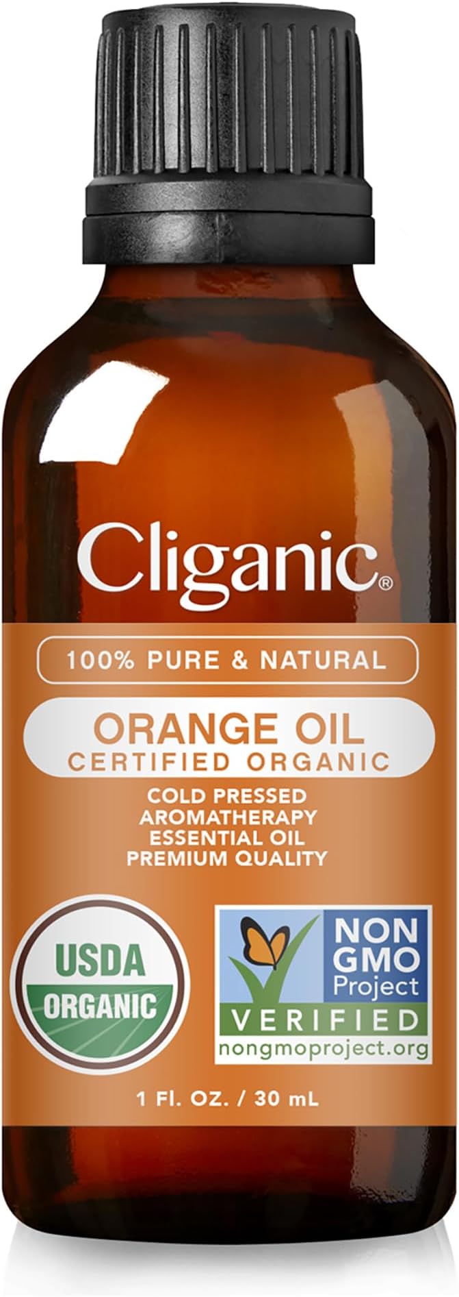 Cliganic Organic Sweet Orange Essential Oil, 1oz - 100% Pure Natural for Aromatherapy Diffuser | Non-GMO Verified (Packaging May Vary)-Velvo Beauty