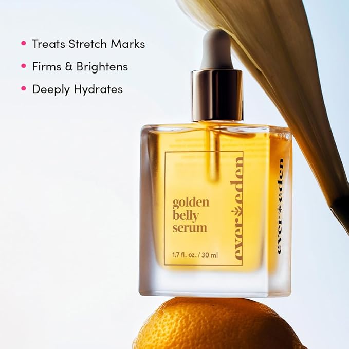 Evereden Mama Must-Have DUO - Golden Belly Stretch Mark Oil 30ml & Nourishing Stretch Mark Cream 50ml - Derma-Developed Clean & Vegan Maternity Skin Care for Stretch Mark Reduction & Skin Hydration-Velvo Beauty