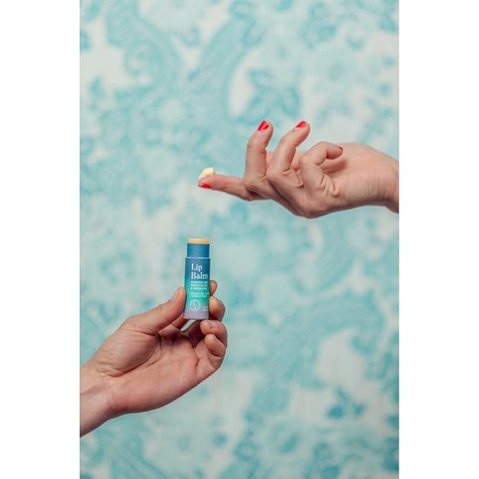 Vegan Lip & Eye Balm, Plant-Based Formula with Shea Butter, Jojoba Oil & Algae Extract for Skin Hydration & Protection, Sea Salt + Kelp Scent, 6-Pack-Velvo Beauty