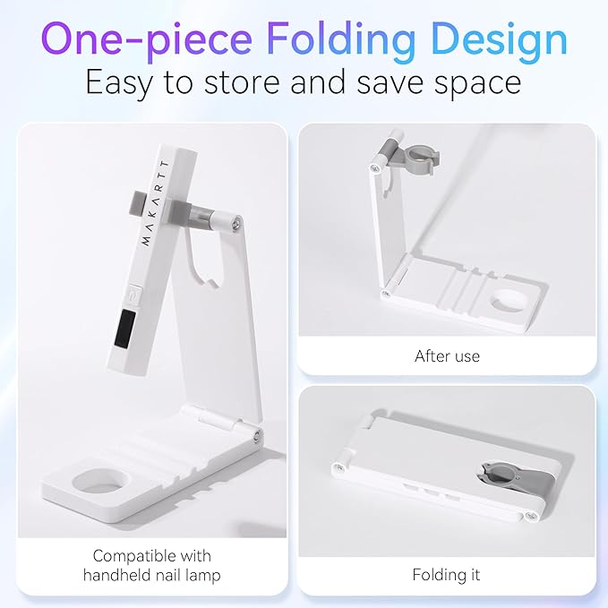 Makartt UV Nail Lamp Stand: Foldable, 360° Adjustable Rotation, Portable, Handsfree, Convenient for Gel Nails Polish Painting Home Salon Manicure-Velvo Beauty