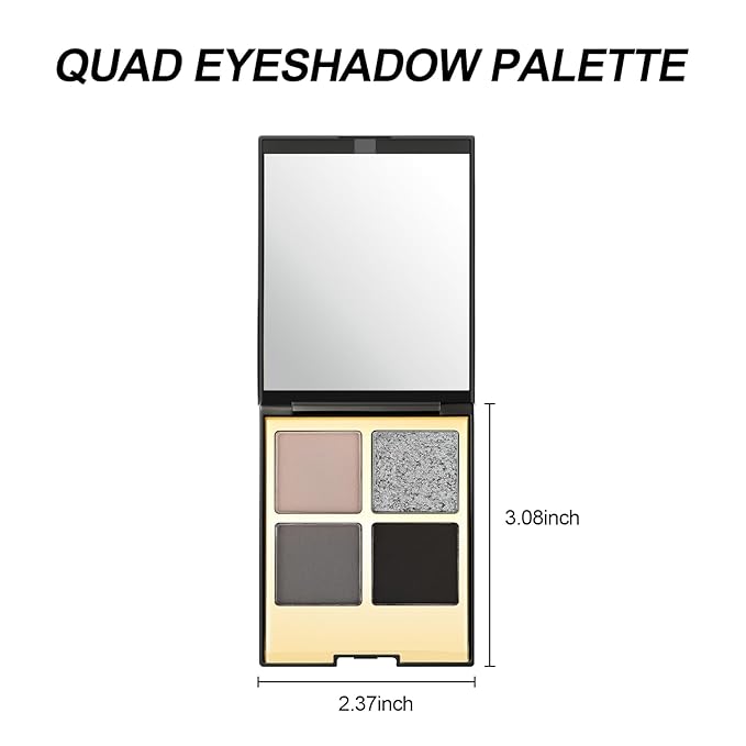 Erinde 4 Colors Eyeshadow Palette Eye Shadow Makeup, Matte Shimmer Metallic Off-white Champagne Reddish brown Nude Neutral Eyeshadow, Long Wearing, Pigmented Blendable, Quad Eye Shadow Palette, 04-Velvo Beauty